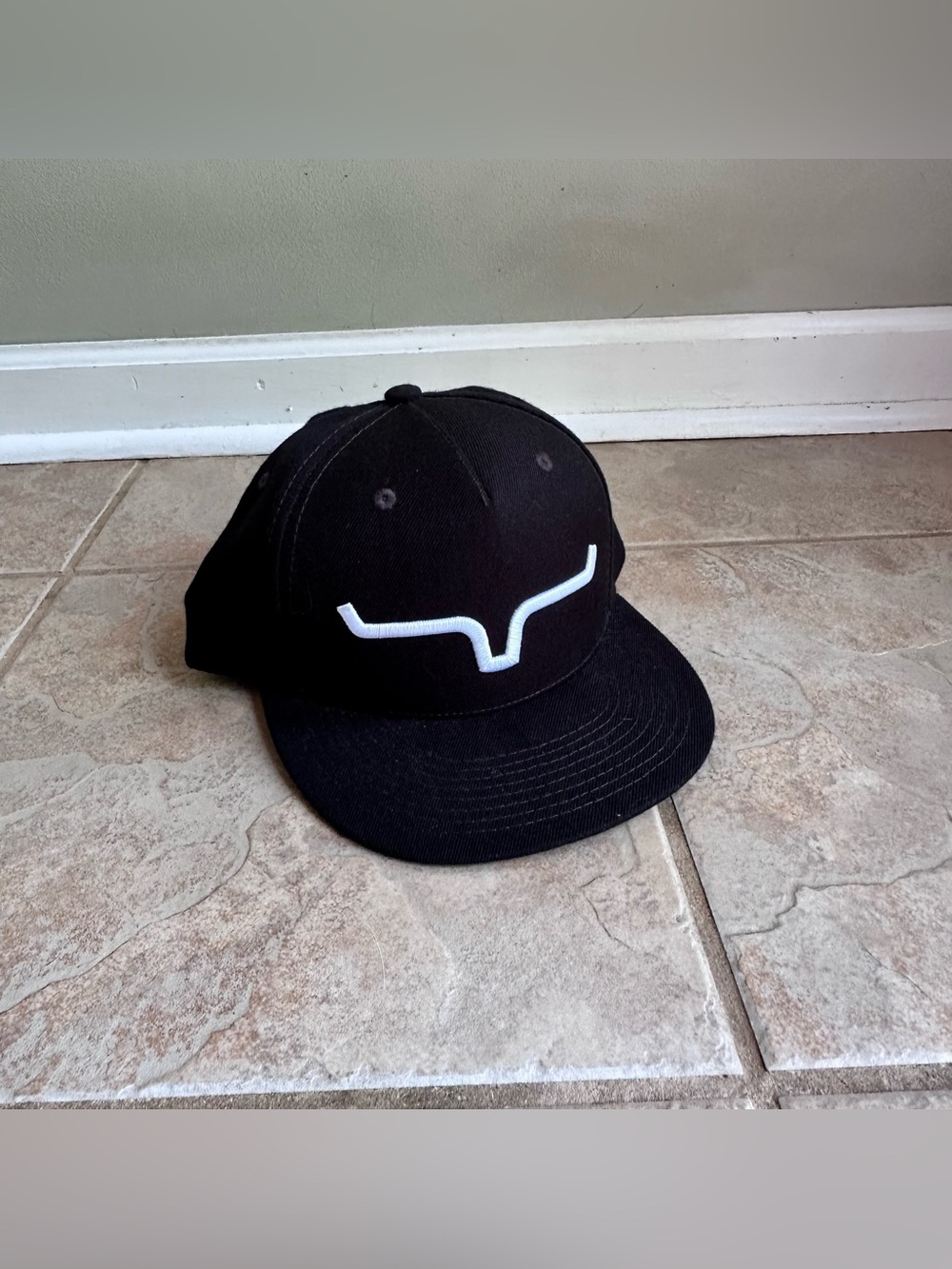 Kimes Ranch Black Trucker Snapback Hat Longhorn Logo Western Ball Cap​